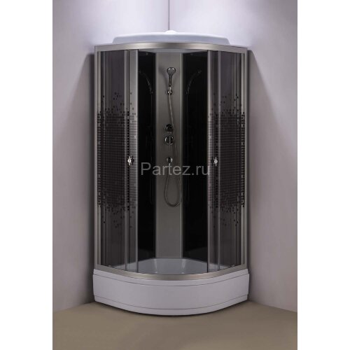 Душевая кабина Loranto 100x100x215 поддон 25 см, 4 мм прозрачное стекло с рисунком "мозайка" (CS-1000-25ТМ/М)