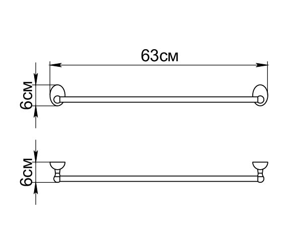 Полотенцедержатель трубчатый Fixsen Briz, хром (GR-3001)
