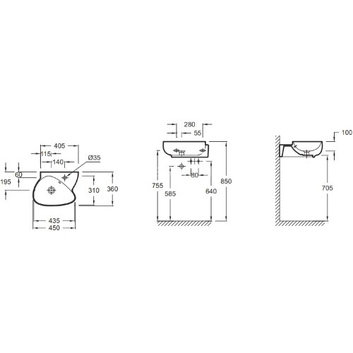 Раковина Jacob Delafon Nouvelle Vague 36 накладная, белая (EGK112-00)