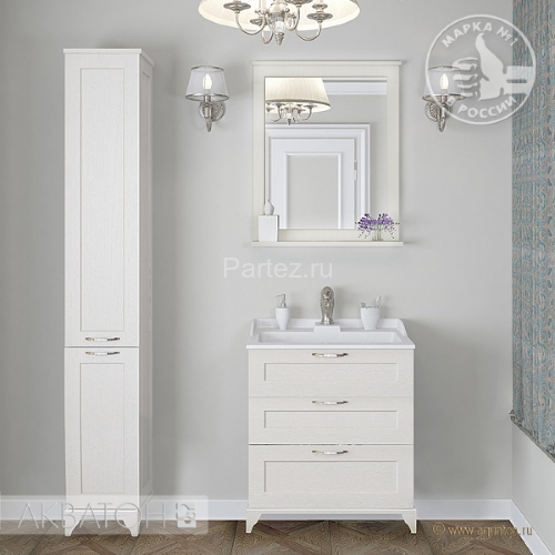 Пенал напольный AQUATON Леон Дуб белый (1A187903LBPS0)