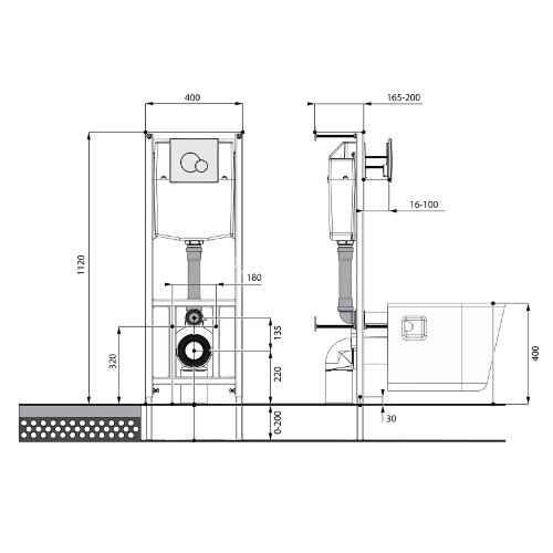 ПЭК: Santek Нео rimless подвесной безободковый унитаз с сиденьем + инсталляция + панель смыва хром (