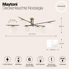 Потолочная люстра Maytoni MOD048CL-06G