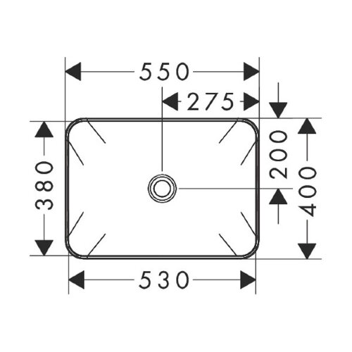 Раковина - чаша Hansgrohe Xuniva Q 550x450x175 накладная, белый (60168450)