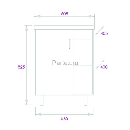 Тумба напольная Onika Тимбер 60.01 серый мат./дуб сонома (106116)