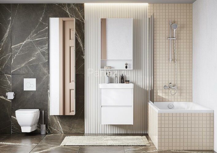 Зеркальный шкаф Aquaton Сканди 55 Белый (1A252102SD010)