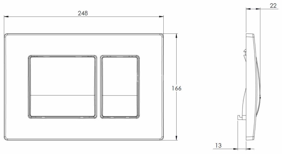 Кнопка смыва Azario двойная, хром глянец (AZ-8200-0031)