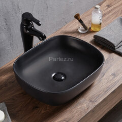 Накладная раковина melana mln-a419-cbk-m черная матовая