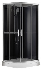 Душевая кабина AZARIO DENVER 90х90х200 серое стекло 4 мм. Easy Clean, задняя панель черная, цвет профиля серый (AZ-N10812 900 GREY)