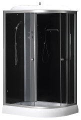 Душевая кабина LORANTO 120х80х215 с низким поддоном 13 см, черное закаленное стекло 4 мм, профиль хром (CS-66121L G 120)