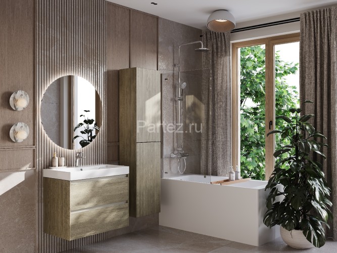 Тумба под раковину Roca Ona 800 подвесная, 2 ящика, темный вяз (A857630511)