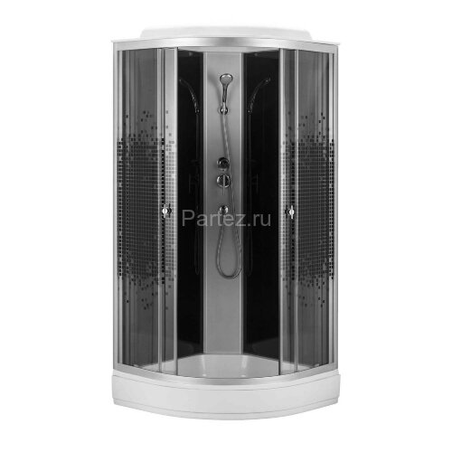 Душевая кабина Loranto 80x80x215 поддон 13 см, 4 мм прозрачное стекло с рисунком "мозайка" (CS-800-13ТМ/М)