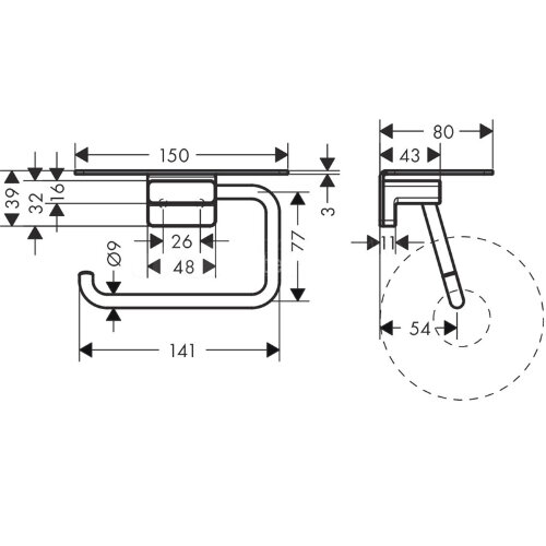 Держатель туалетной бумаги Hansgrohe AddStoris, матовый белый (41772700)