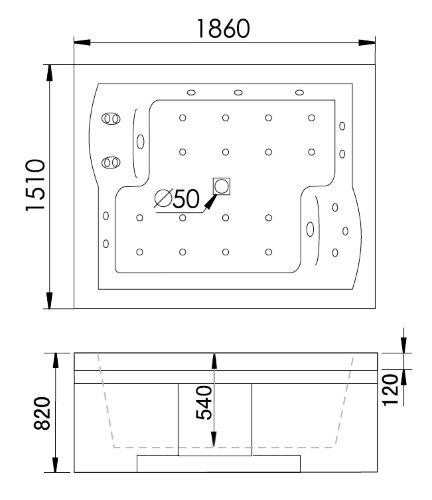 Акриловая ванна Gemy G9052 II K R