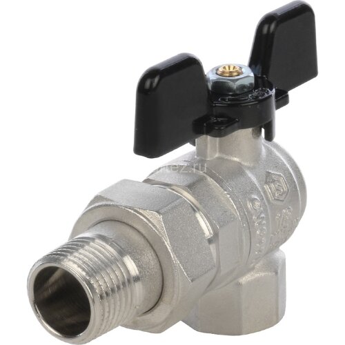 Кран шаровой полнопроходной угловой с американкой 1/2 Stout