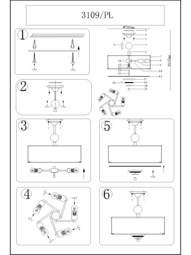 Потолочная люстра Newport 3109/PL