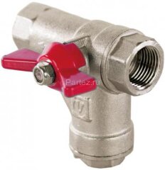 Кран шаровой с прямым фильтром 1/2&quot; в-в баб. VALTEC