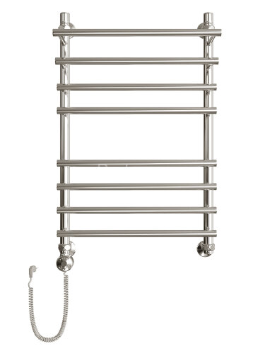 Полотенцесушитель электрический ДВИН F Primo Electro лесенка с полкой 80/50, ТЭН слева, полированный