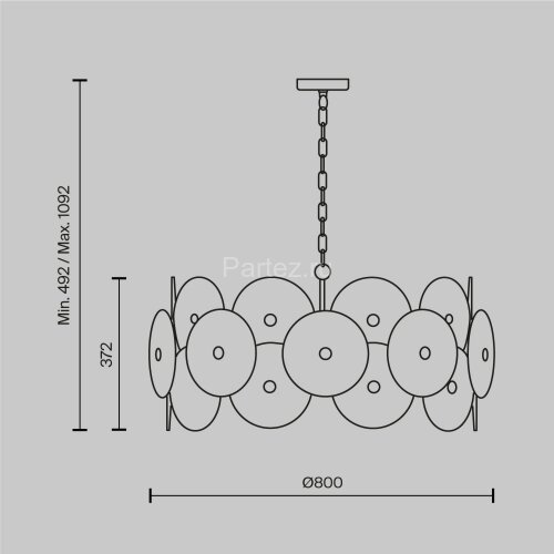 Подвесная люстра Maytoni MOD007PL-10G