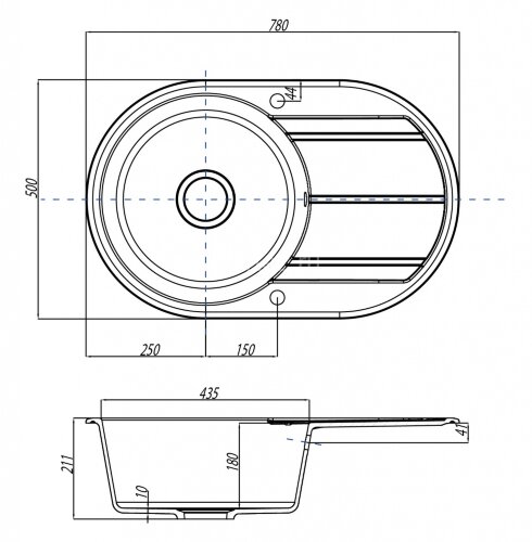 Кухонная мойка AQUATON Амира, латте (1A712932AI260)