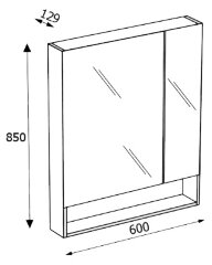 Зеркальный шкаф Roca The Gap 60см, белый (ZRU9302885)