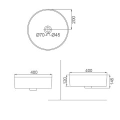 Раковина-чаша Creo Ceramique 400х400х120 накладная, круглая, керамика, белый матовый (PU3100MRMWH)