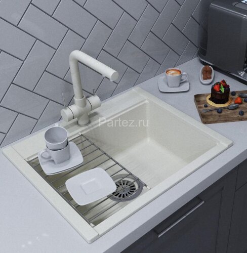 Кухонная мойка AQUATON Делия 60, цвет жемчуг (1A715232LD240)