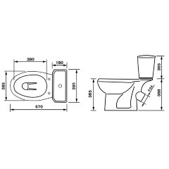 Унитаз-компакт Элисса Стандарт, с сиденьем, зеленый (43325110202)