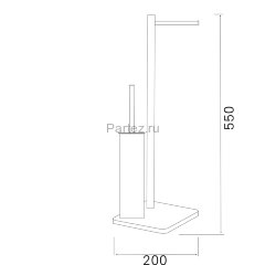 Стойка напольная AZARIO ALTRE с бумагодержателем и ершиком, хром (AZ421)