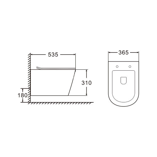 Унитаз подвесной AZARIO FONTI 535x365x310 безободковый, в комплекте с сиденьем микролифт, белый (AZ-