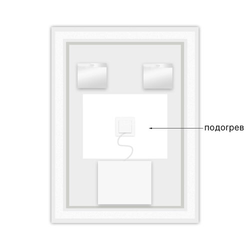 Зеркало AZARIO Lines 600х800 с подсветкой, сенсорный выключатель с функцией диммера, подогрев (AZ-Z-