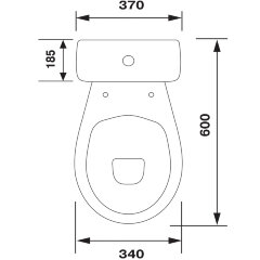 Унитаз-компакт Суперкомпакт Стандарт горизонтальный выпуск, с сиденьем, белый (44901110522)