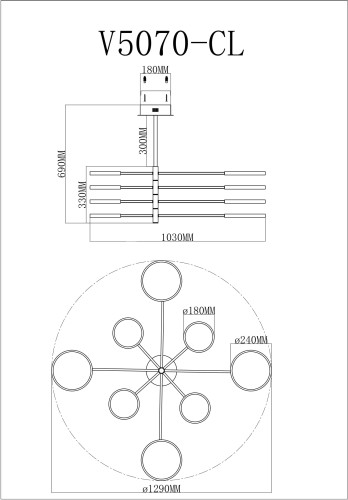 Потолочная люстра Moderli V5070-CL
