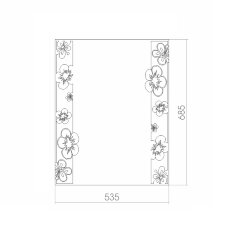 Зеркало LORANTO Флора 535х685, пескоструйный рисунок