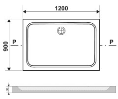 Душевой поддон Ravak GIGANT PRO 120х90 CHROME белый
