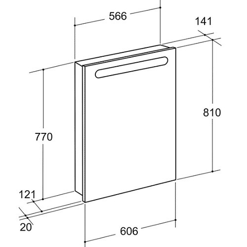 Зеркальный шкаф Roca Victoria Nord, 60 см, левый, белый (ZRU9000029)