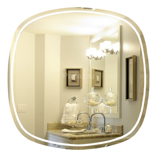 Зеркало AZARIO Vilnius 600х600 с подсветкой, сенсорный выключатель с функцией диммера (AZ-Z-015CS)