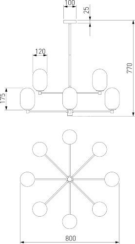 Потолочная люстра Eurosvet 60161/8 латунь