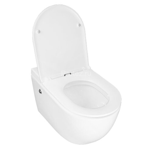 Унитаз импульсный Azario 360х570х375 подвесной, полукруглый, быстросъемное сиденье микролифт, монтаж