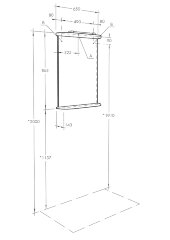 Зеркало AQUATON МИНИМА 65 подсветкой, с полкой, белый (1A000502MN010)