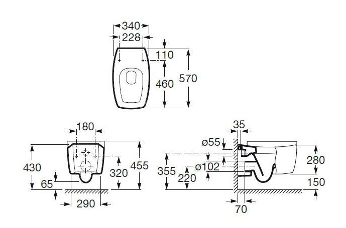 Х Низ подвесного унитаза TIBER (снято с производства)
