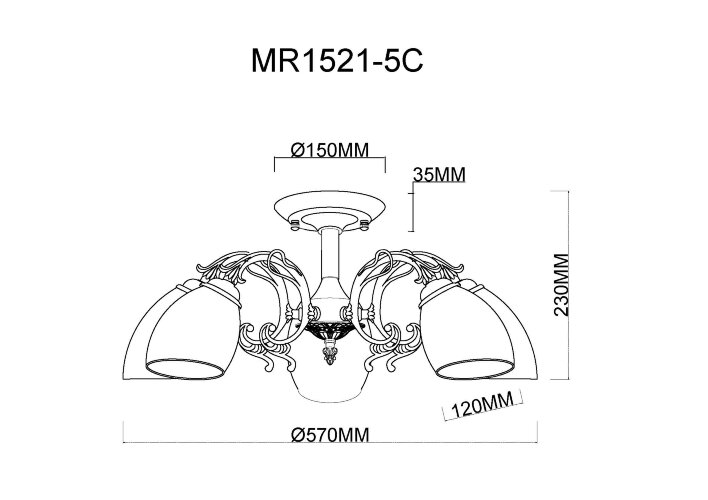 Потолочная люстра MyFar MR1521-5C