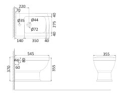 Биде подвесное Creo Ceramique ORLEANS 545х355х370 (OR2100)