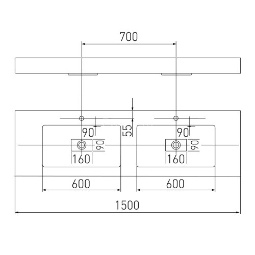 Раковина двойная AQUATON Ричмонд 1500, белая (1A70573KRD010)