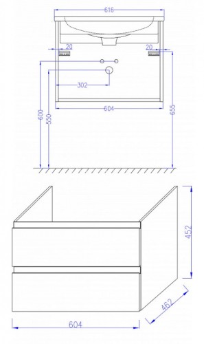 Тумба под раковину Jacob Delafon Madeleine 60 подвесная, белый матовый (EB2052-J51)