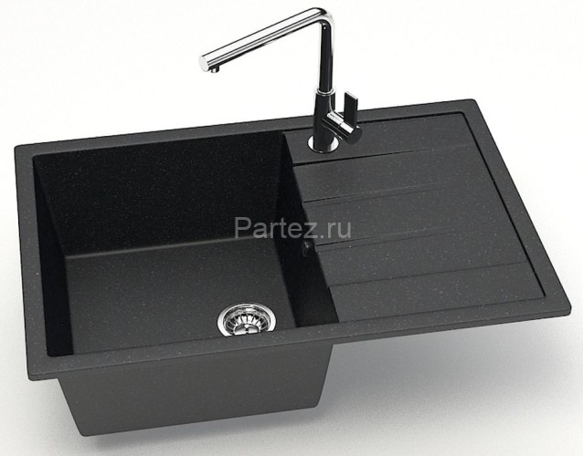 Кухонная мойка AZARIO Vision 750x505x218 искусственный мрамор, цвет черный (CS00078339)