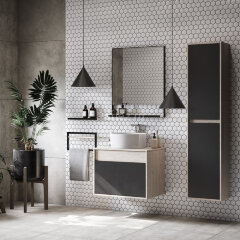 Пенал подвесной AQUATON Урбан 37 см, дуб орегон/серый графит (1A248103LQX60)