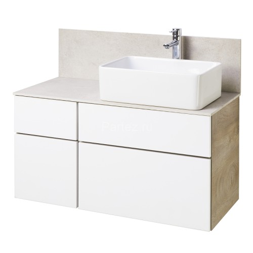 Столешница под раковину Aquaton Мишель 100 с панелью, бежевая (1A253303MIX40)