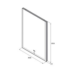 Зеркало Roca ANETO 800х850, LED-подсветка, система антизапотевания