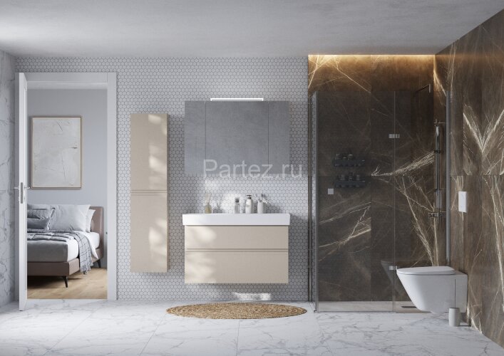 Зеркало-шкаф Roca Oleta 100 с подсветкой, капучино матовый (A857648515)