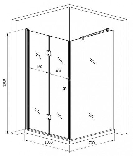 Душевой уголок Gemy Dutch Windmill S37193D-D70